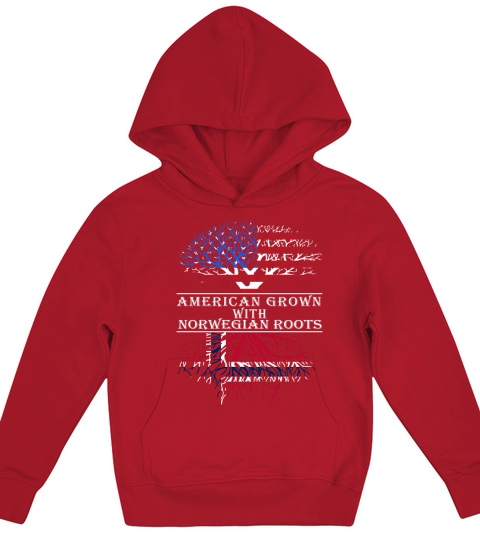 American Grown With Norwegian Roots Kids Hoodie