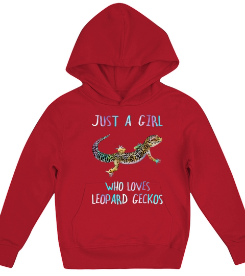Cute Watercolor Lizard Just A Girl Who Loves Leopard Geckos Kids Hoodie