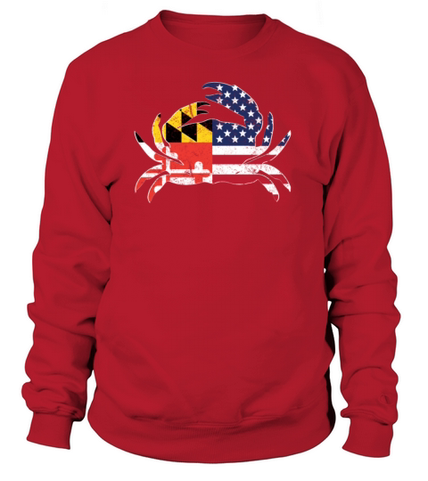 Maryland State Flag American Flag Blue Crab Women's Sweatshirt