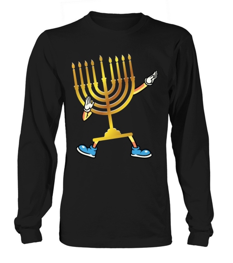 Dabbing Menorah Hanukkah Dancing Chanukah Kids Women's Long Sleeve