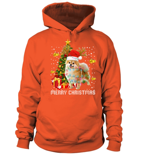 Pomeranian Christmas Lights Tree Santa Xmas Pajama Men's Hoodie
