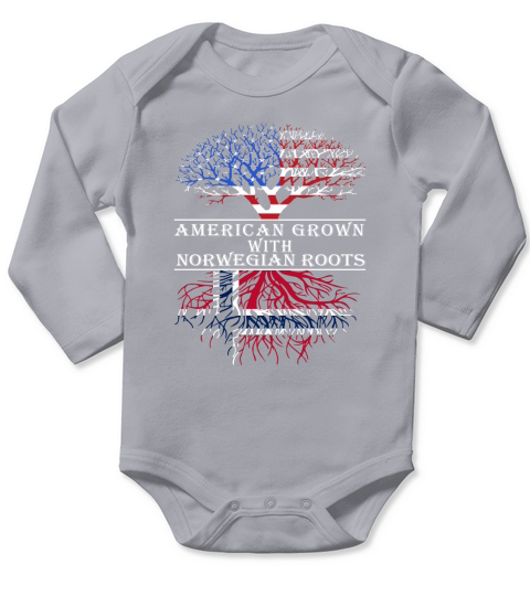 American Grown With Norwegian Roots Long Sleeve Baby One-Piece