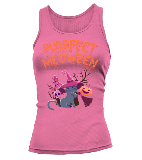 Purrfect Meoween Halloween Witch for Cat Lovers Women's Tank Top