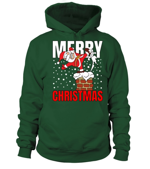 Merry Christmas Santa Claus Chimney Snowflake Men's Hoodie