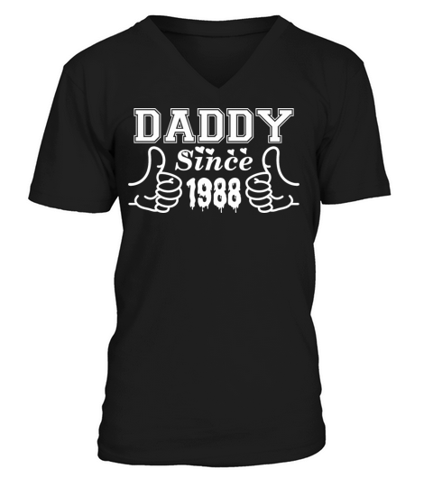 Daddy Since 1988 Happy Fathers Day Men's V-Neck T-shirt