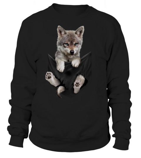 Adorable Brown Wolf Pocket Gifts Women's Sweatshirt
