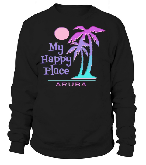 Aruba Souvenir Palm Tree Happy Beach Sun Men's Sweatshirt