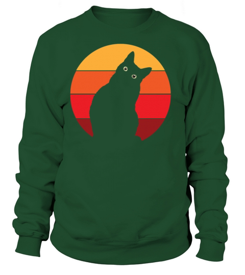Vintage Retro 80s Curious Cute Cat on Sunset Women's Sweatshirt