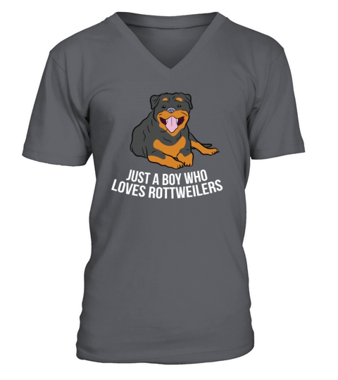 Rottie Dog Rottweiler Dog Just a Boy Who Loves Men's V-Neck T-shirt
