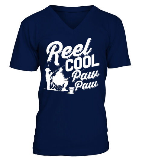 Reel Cool PawPaw - Fishing Design for a Fisherman Men's V-Neck T-shirt