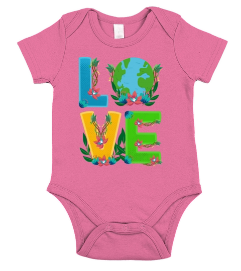 Love World Save Earth Eco Friendly Stop Pollution Short Sleeve Baby One-Piece