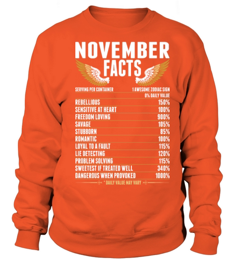 November Facts Tshirt Women's Sweatshirt