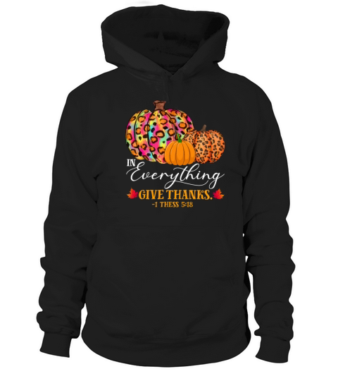 In Everything Give Thanksgiving Leopard Pumpkin Women's Hoodie