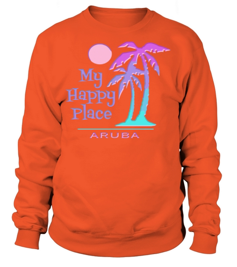 Aruba Souvenir Palm Tree Happy Beach Sun Women's Sweatshirt