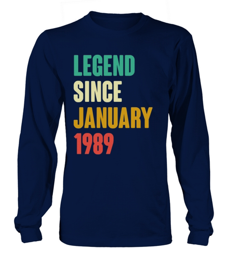 Born in January 1989 33rd Birthday 33 Years Old Gi Men's Long Sleeve