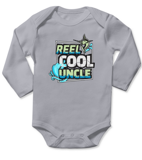 Reel Cool Uncle Fishing Fathers Day Long Sleeve Baby One-Piece