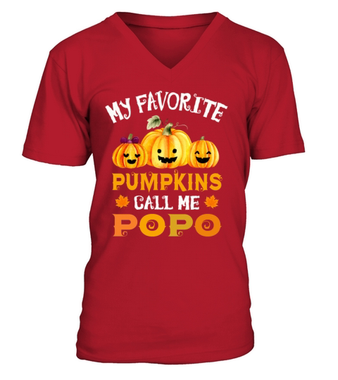 My Favorite Pumpkins Call Me Popo Funny Halloween Men's V-Neck T-shirt