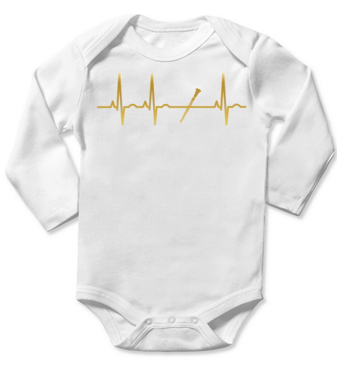 evolution ekg heartbeat clarinet klarinette Long Sleeve Baby One-Piece