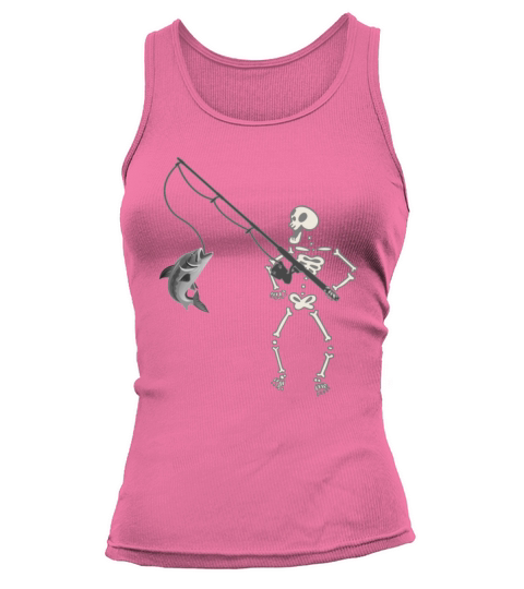 Halloween Fishing Skeleton Fisherman Rods Scary Ca Women's Tank Top