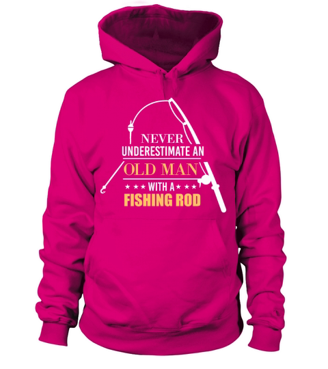 Never underestimate an old man with a fishing rod Men's Hoodie