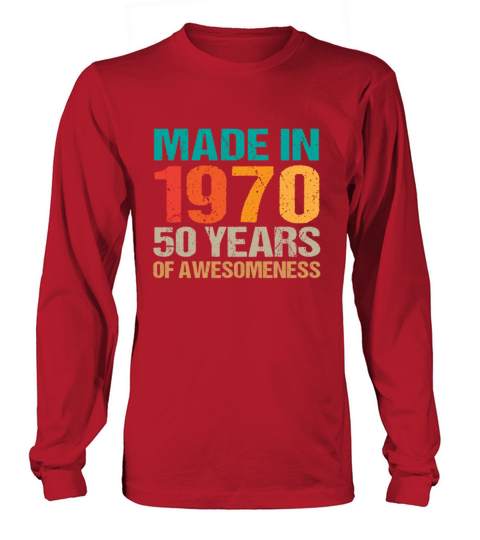 Vintage Made in 1970 - 50 Years Old Birthday Gift Men's Long Sleeve