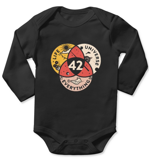 Science 42 life universe everything vintage Long Sleeve Baby One-Piece
