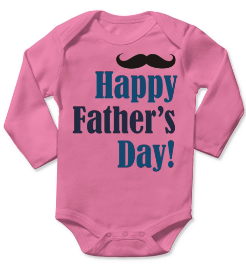 Happy Fathers Day 1 Long Sleeve Baby One-Piece