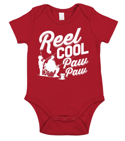 Reel Cool PawPaw - Fishing Design for a Fisherman Short Sleeve Baby One-Piece