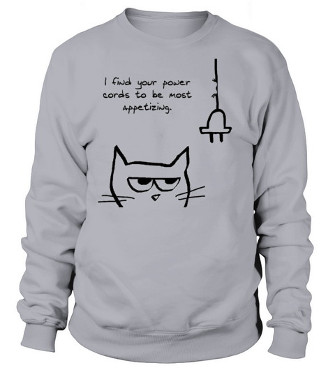 Angry Cat Loves to Chew Cords Women's Sweatshirt