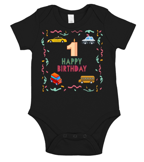 Happy 1st Birthday Short Sleeve Baby One-Piece