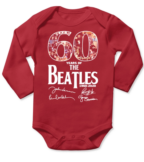 60 years of The Beatles 1960-2020 all signature Long Sleeve Baby One-Piece