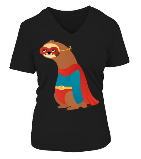sloth superhero Women's V-Neck T-shirt