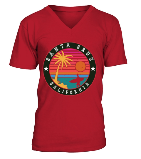 Santa Cruz California Surfer Gift Idea Men's V-Neck T-shirt