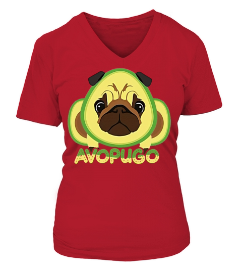 Avocado Avogato and Pug Lovers Avopugo Funny T-Shi Women's V-Neck T-shirt