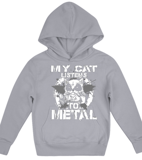 My Cat Listens to metal t-shirt Kids Hoodie