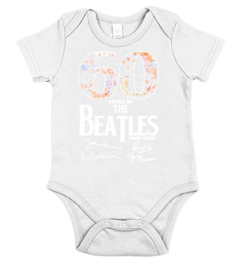 60 years of The Beatles 1960-2020 all signature Short Sleeve Baby One-Piece