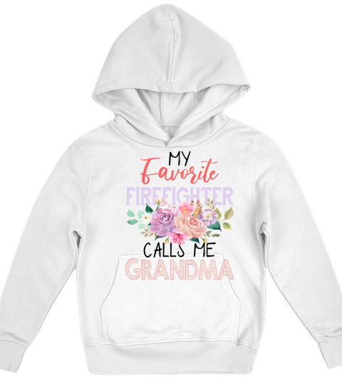 My Favorite Firefighter Calls Me Grandma Kids Hoodie