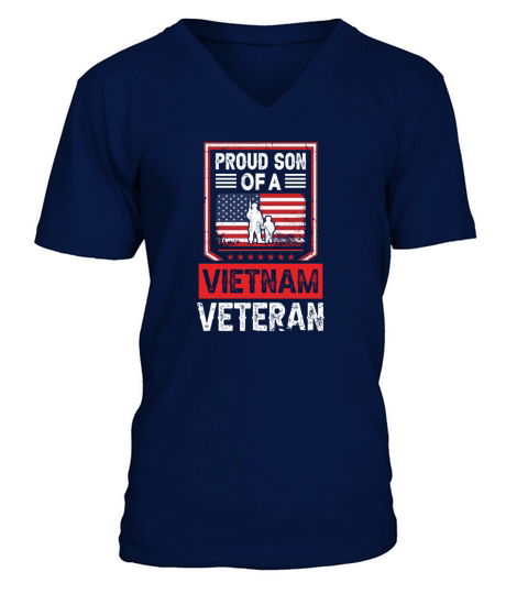 Pround Son Of a Vietnam Veteran Gift for Dad Men's V-Neck T-shirt