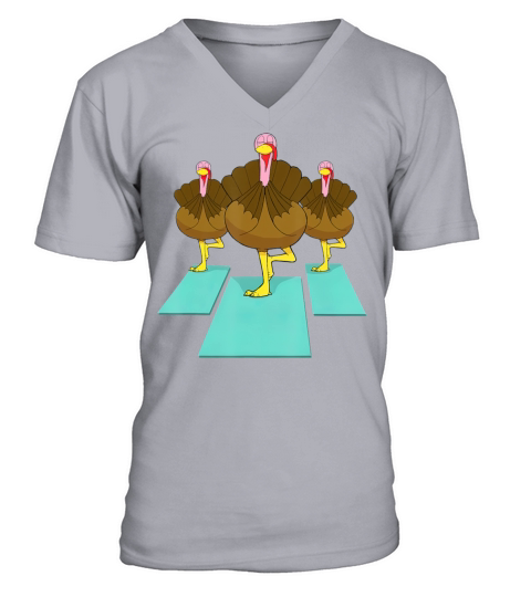 Funny Yoga Turkey Squad Thanksgiving Graphic T Men's V-Neck T-shirt