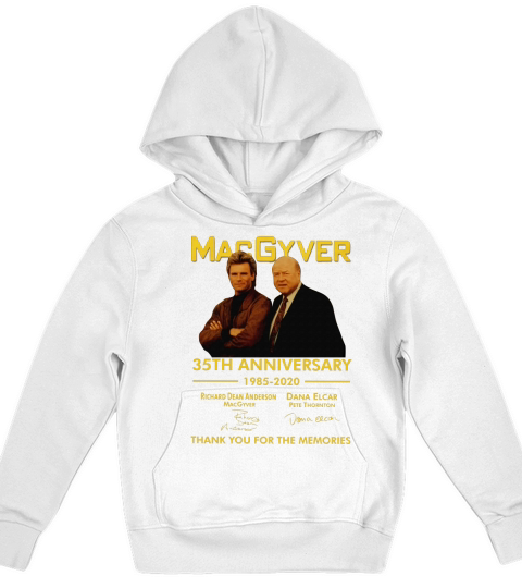 Macgyver 35th Anniversary 1985 2020 Thank You For The Memories Signatures shirt Kids Hoodie
