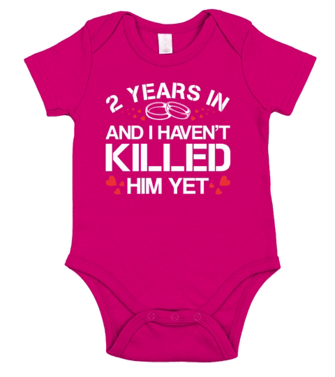 2nd Wedding Anniversary Wife Short Sleeve Baby One-Piece