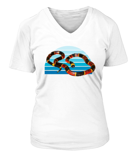 Texas Coral Snake Red Yellow Black V-neck T-Shirt Woman