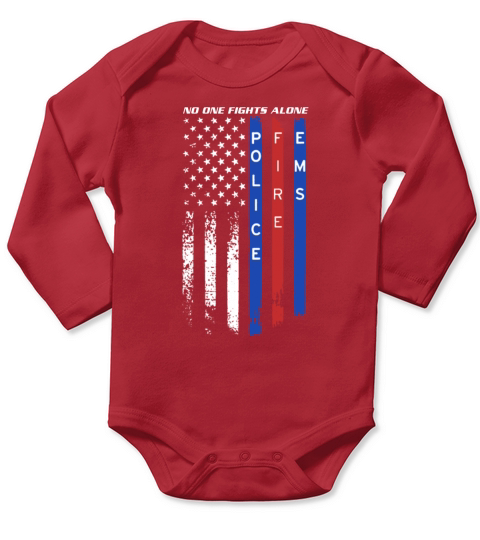 Police Fire EMS T Shirt T-Shirt Long Sleeve Baby One-Piece