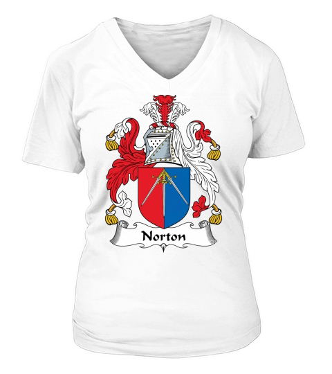 Norton Coat of Arms Irish Family Crests V-neck T-Shirt Woman