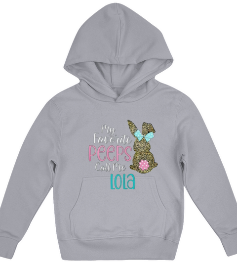My Favorite Peeps Call Me Lola Easter Egg Leopard Bunny Kids Hoodie