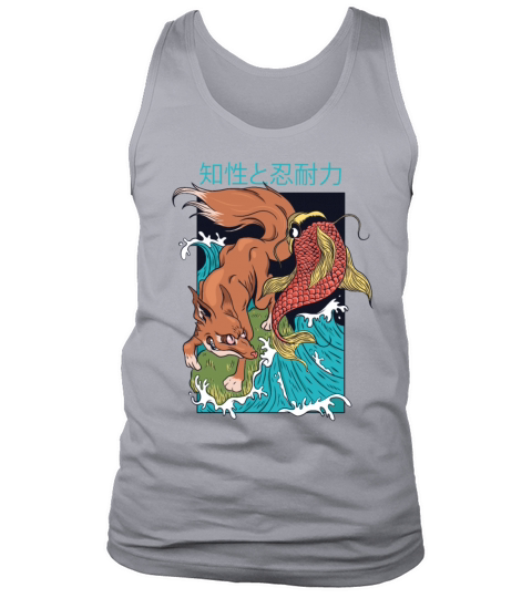 Vintage Japanese Fox and Fish Men's Tank Top