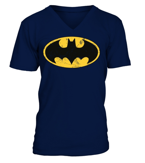 Justice League Batman Logo Vintage Men's V-Neck T-shirt