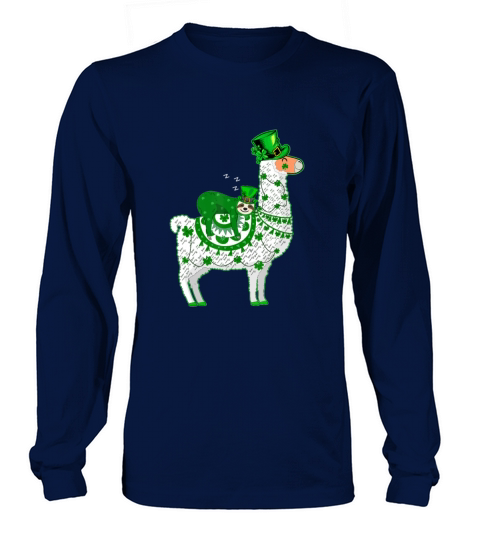 Lucky Leprechaun Sloth Riding Llama St Patricks Da Long sleeved Unisex