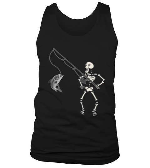 Halloween Fishing Skeleton Fisherman Rods Scary Ca Men's Tank Top