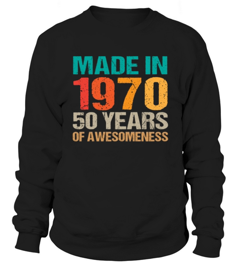 Vintage Made in 1970 - 50 Years Old Birthday Gift Men's Sweatshirt